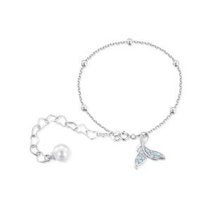 (imagen para) Pulsera de cadena con cuentas de conchas en estilo Pandora - SCB257
