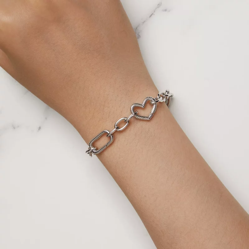 (imagen para) Pulsera de cadena con estilo Pandora en forma de corazón - SCB258 - Ver 6