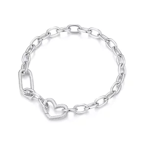 (imagen para) Pulsera de cadena con estilo Pandora en forma de corazón - SCB258
