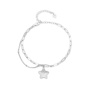 (imagen para) Pulsera de cadena con estrella brillante estilo Pandora - BSB137