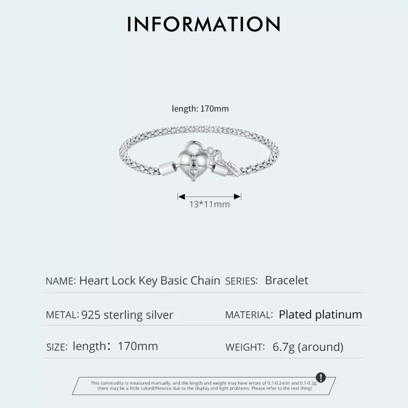 (imagen para) Pulsera de cadena con llavero en forma de corazón estilo Pandora - SCB259 - Ver 4
