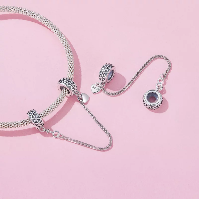 (imagen para) Pulsera de cadena de silicona estilo Pandora con motivo de Flor de la Vida - SCC - Ver 4
