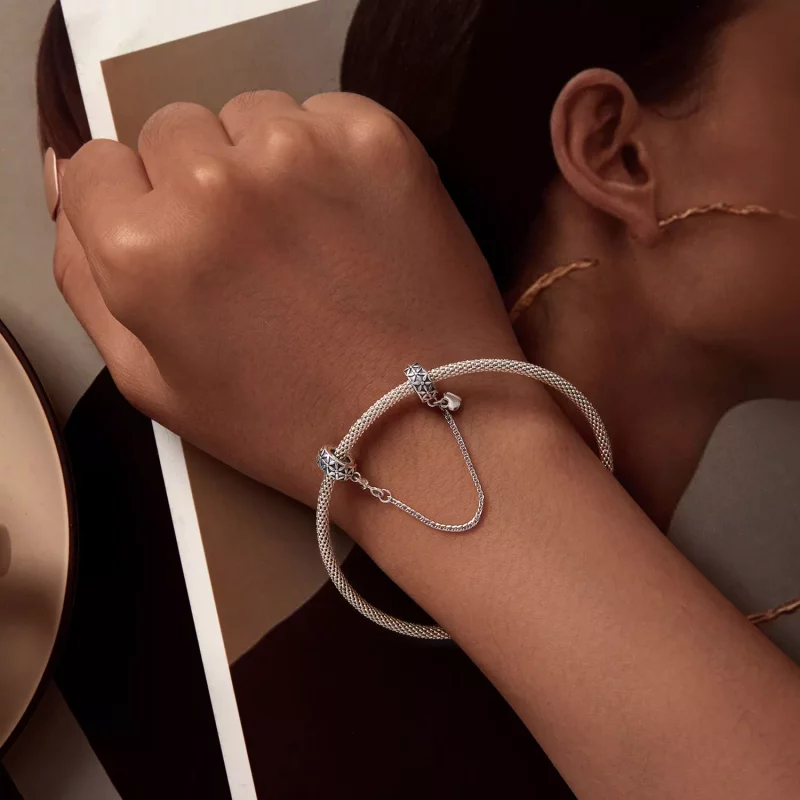 (imagen para) Pulsera de cadena de silicona estilo Pandora con motivo de Flor de la Vida - SCC - Ver 5