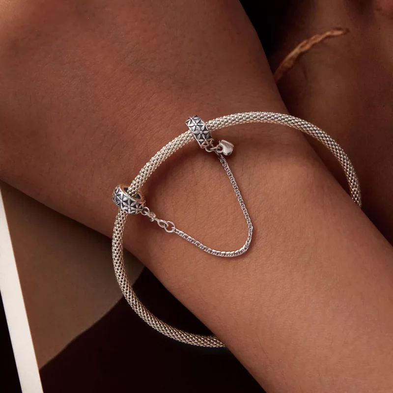 (imagen para) Pulsera de cadena de silicona estilo Pandora con motivo de Flor de la Vida - SCC - Ver 6