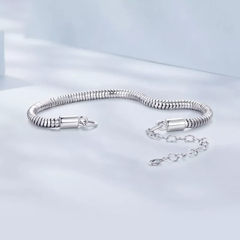 (imagen para) Pulsera de cadena estilo Pandora con cadena de hueso de serpiente - BSB150 - Ver 2