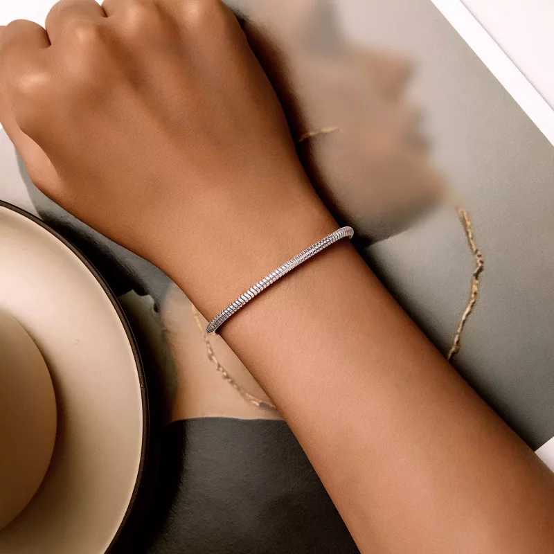 (imagen para) Pulsera de cadena estilo Pandora con cadena de hueso de serpiente - BSB150 - Ver 3