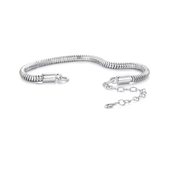 (imagen para) Pulsera de cadena estilo Pandora con cadena de hueso de serpiente - BSB150
