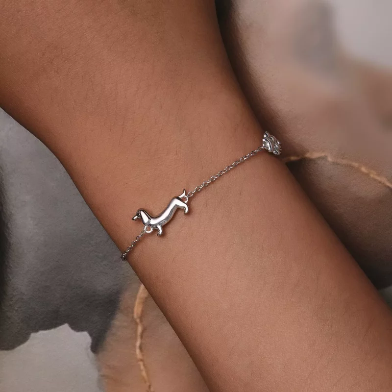 (imagen para) Pulsera de Cadena Estilo Pandora con Dachshund - SCB262 - Ver 5