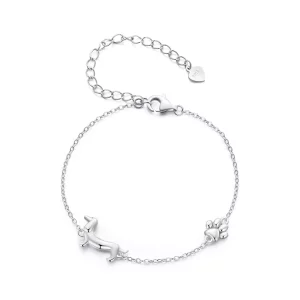 (imagen para) Pulsera de Cadena Estilo Pandora con Dachshund - SCB262