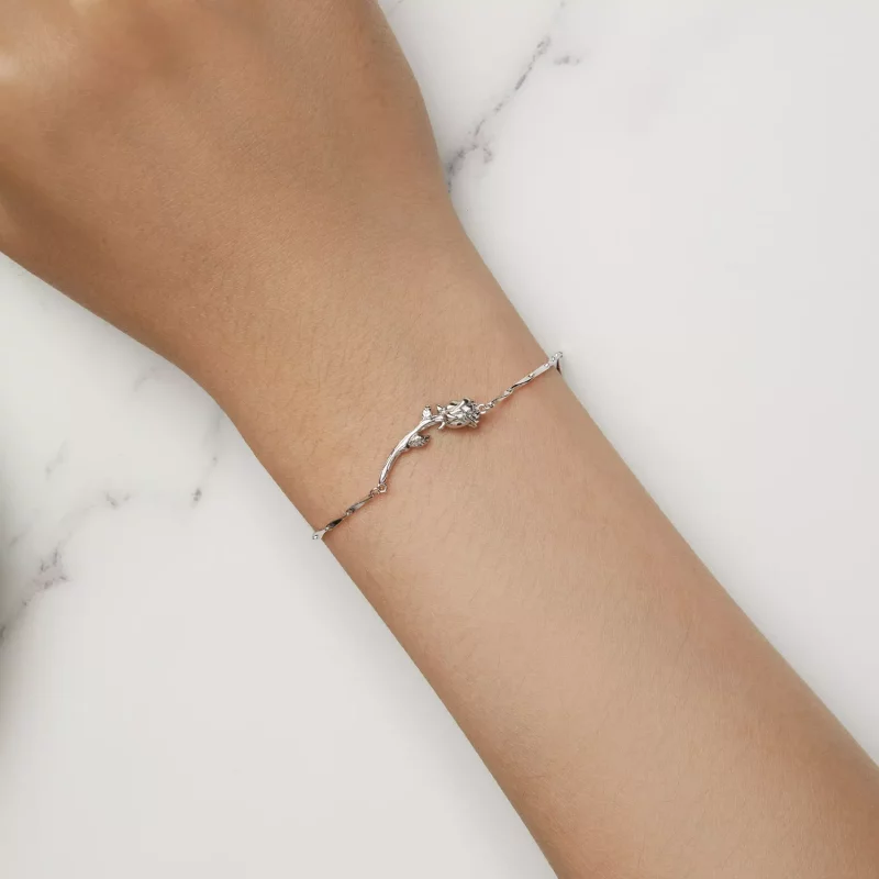 (imagen para) Pulsera de cadena estilo Pandora con dije en forma de rosa - BSB146 - Ver 5