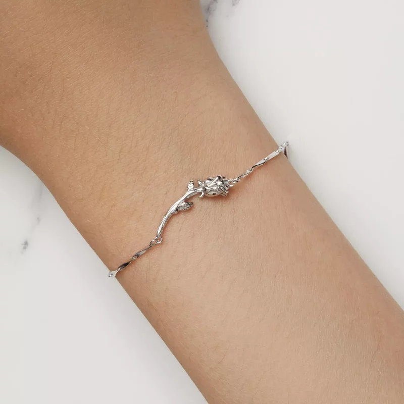 (imagen para) Pulsera de cadena estilo Pandora con dije en forma de rosa - BSB146 - Ver 7