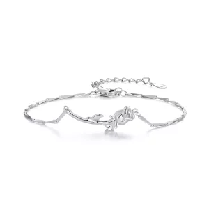 (imagen para) Pulsera de cadena estilo Pandora con dije en forma de rosa - BSB146