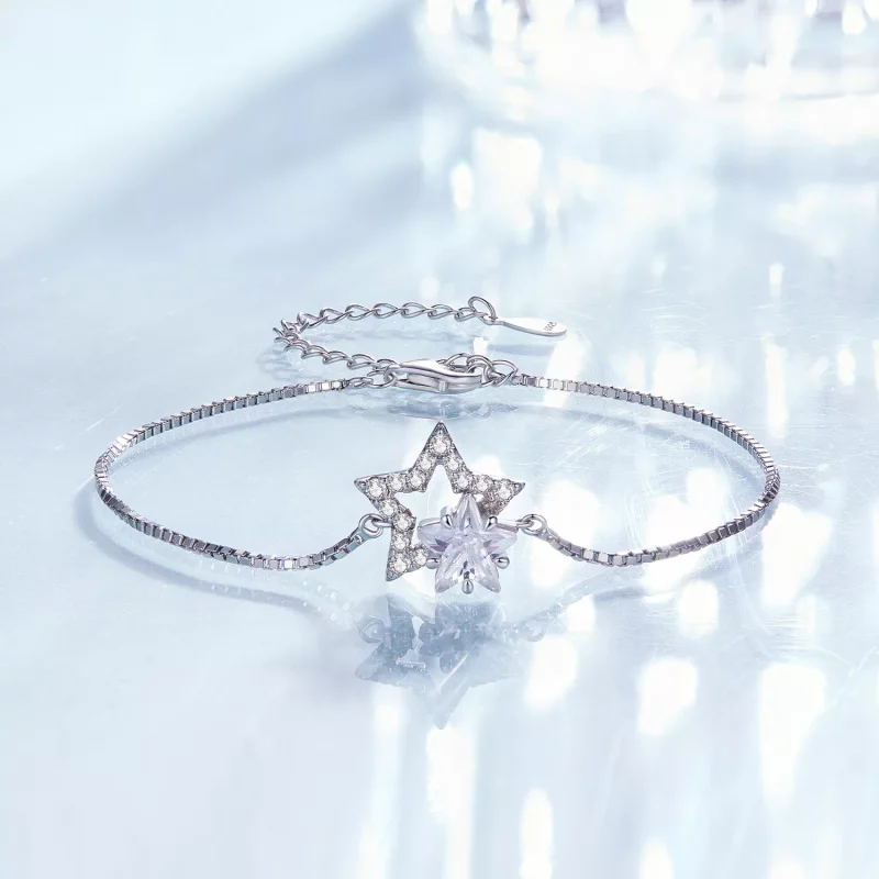 (imagen para) Pulsera de cadena estilo Pandora con estrella - BSB143 - Ver 2