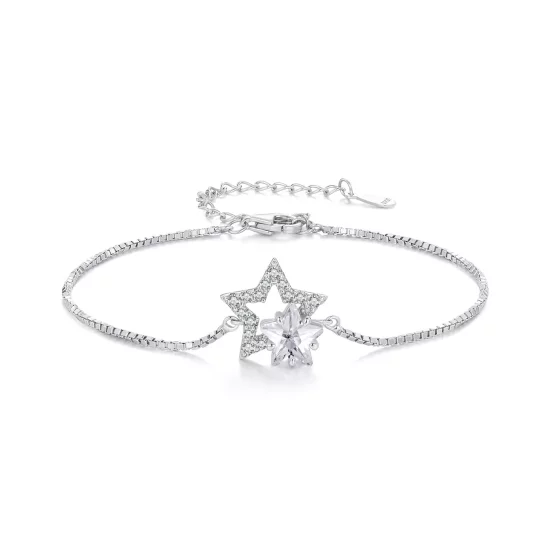 (imagen para) Pulsera de cadena estilo Pandora con estrella - BSB143