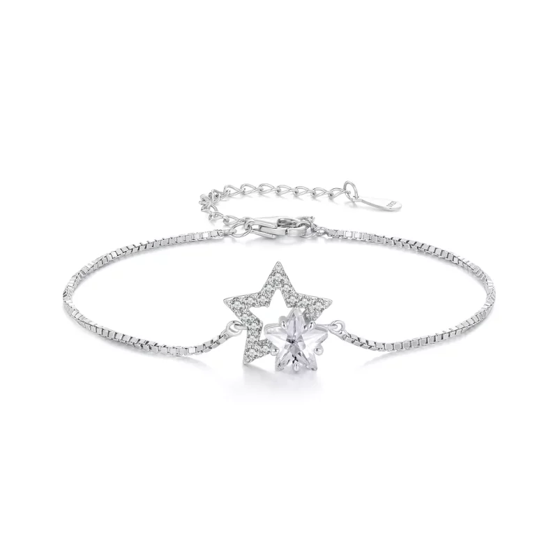 (imagen para) Pulsera de cadena estilo Pandora con estrella - BSB143