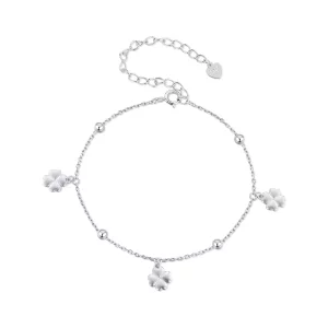 (imagen para) Pulsera de cadena estilo Pandora con trébol de cuatro hojas - BSB139