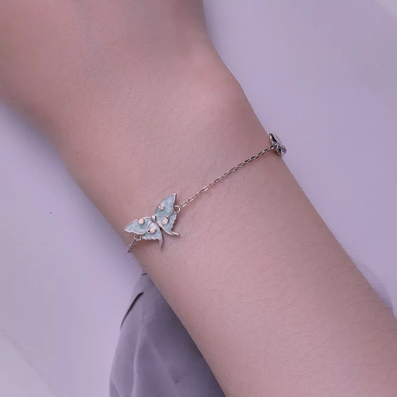 (imagen para) Pulsera de cadena estilo Pandora de El Mago de Oz con mariposa - BSB118 - Ver 6