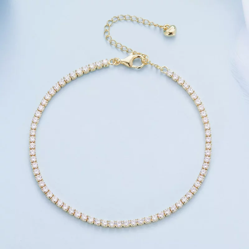 (imagen para) Pulsera de Cadena Exquisita de Circonita Dorada al Estilo Pandora - BSB097-B - Ver 5