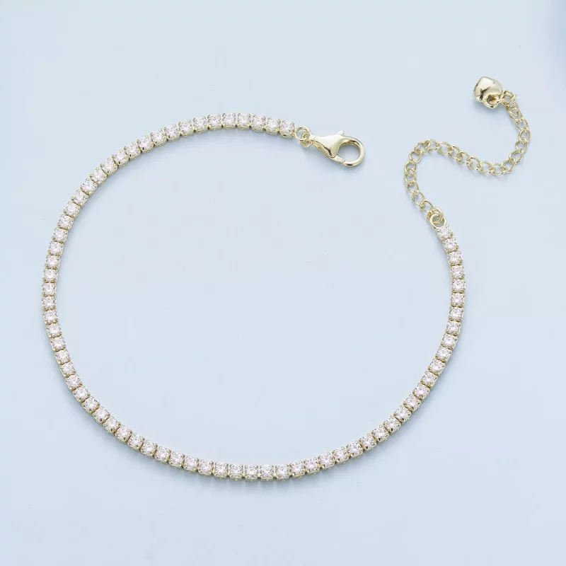 (imagen para) Pulsera de Cadena Exquisita de Circonita Dorada al Estilo Pandora - BSB097-B - Ver 6