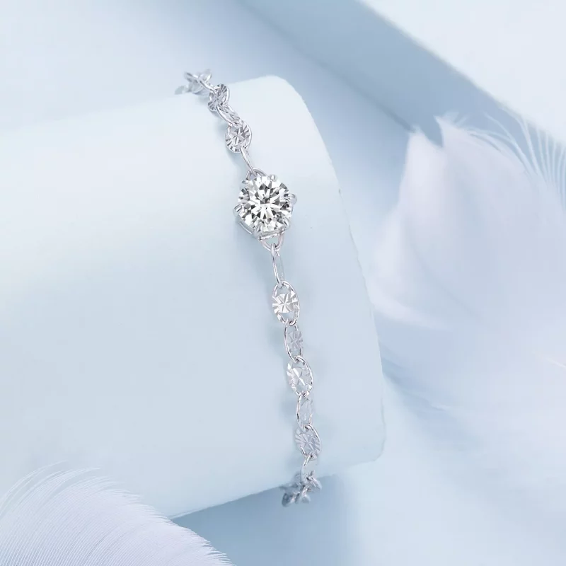 (imagen para) Pulsera de cadena fina con Zirconia estilo Pandora - BSB142 - Ver 2