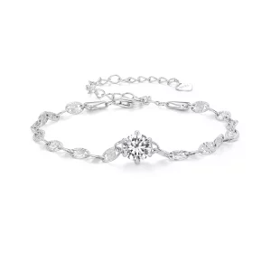 (imagen para) Pulsera de cadena fina con Zirconia estilo Pandora - BSB142