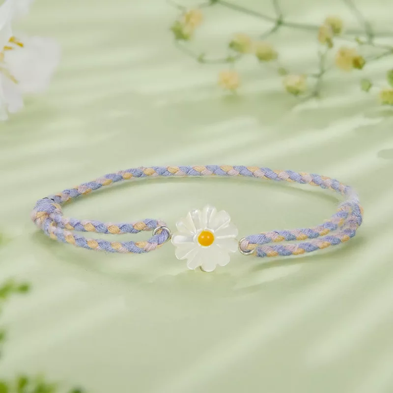 (imagen para) Pulsera de Cordón Estilo Pandora con Margarita - SCB250 - Ver 2