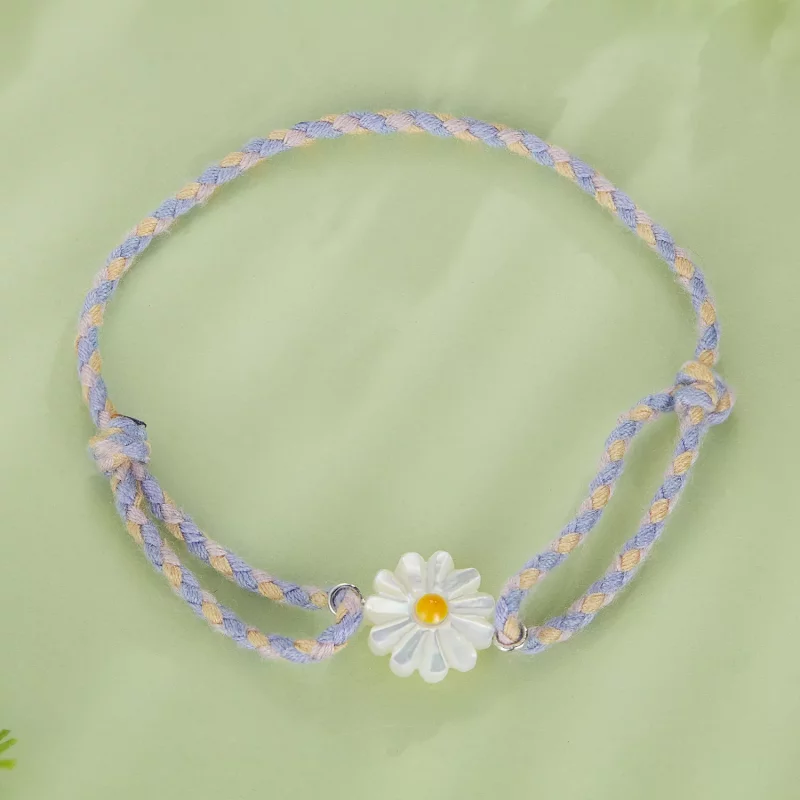 (imagen para) Pulsera de Cordón Estilo Pandora con Margarita - SCB250 - Ver 3