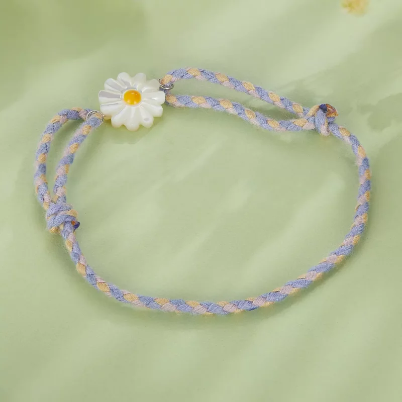 (imagen para) Pulsera de Cordón Estilo Pandora con Margarita - SCB250 - Ver 4