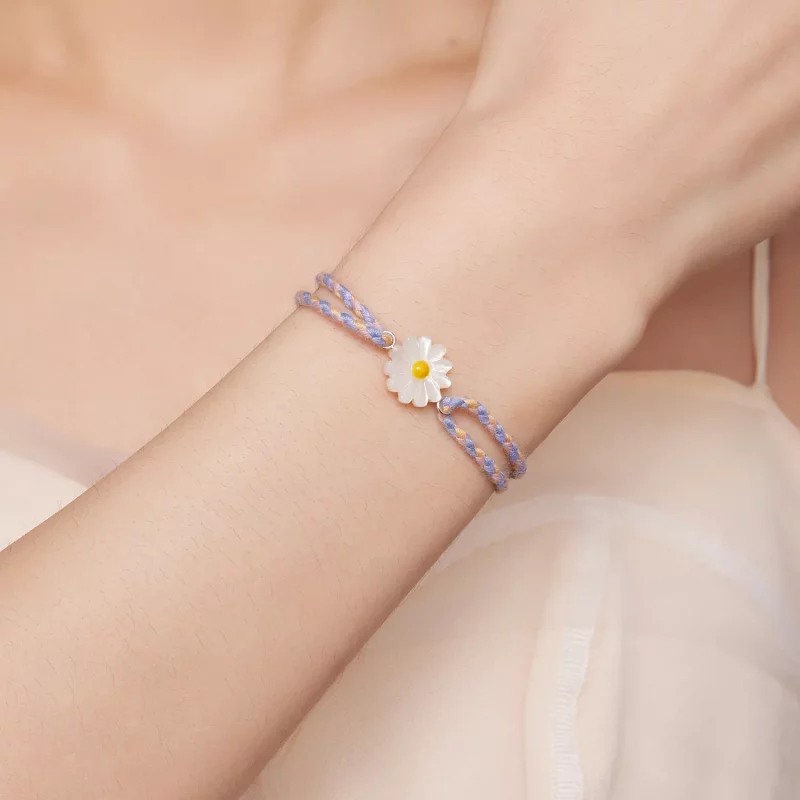 (imagen para) Pulsera de Cordón Estilo Pandora con Margarita - SCB250 - Ver 5