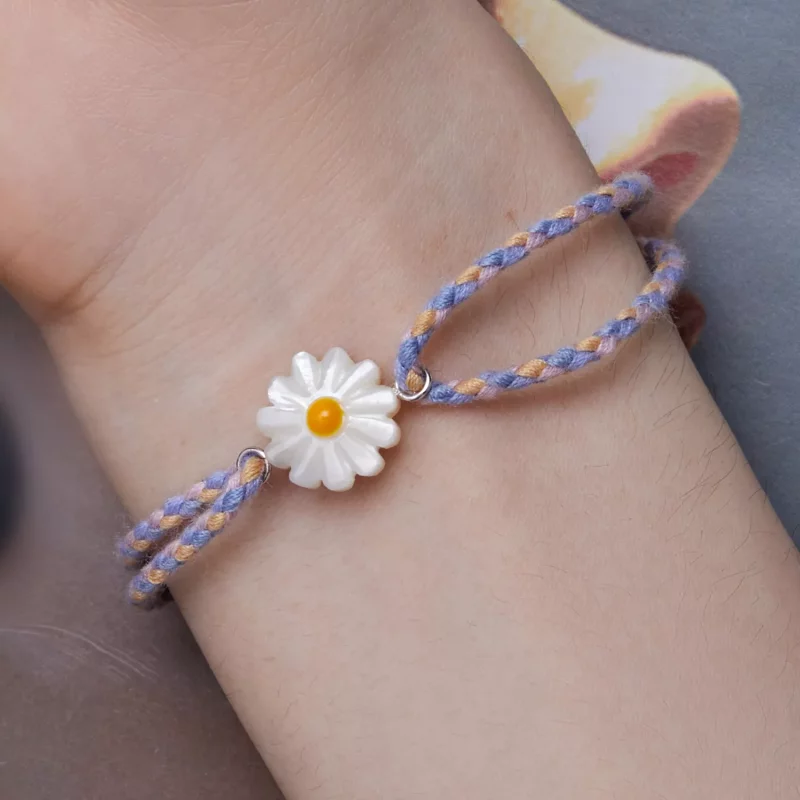 (imagen para) Pulsera de Cordón Estilo Pandora con Margarita - SCB250 - Ver 6
