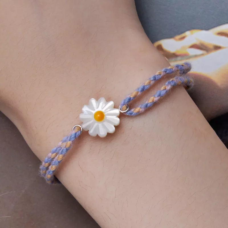 (imagen para) Pulsera de Cordón Estilo Pandora con Margarita - SCB250 - Ver 7