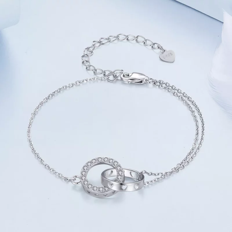 (imagen para) Pulsera de doble cadena de estilo Pandora - BSB151 - Ver 3