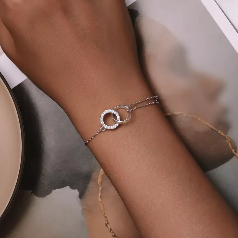 (imagen para) Pulsera de doble cadena de estilo Pandora - BSB151 - Ver 4