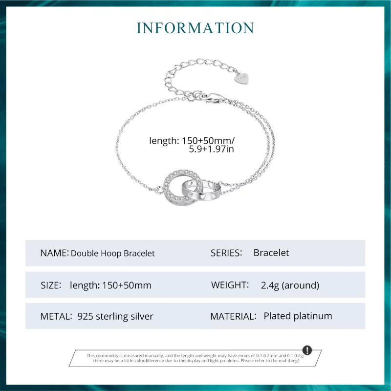 (imagen para) Pulsera de doble cadena de estilo Pandora - BSB151 - Ver 6