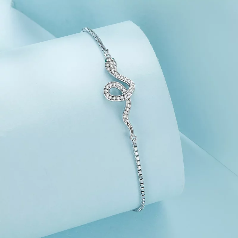 (imagen para) Pulsera estilo Pandora con cadena de serpiente - SCB261 - Ver 2
