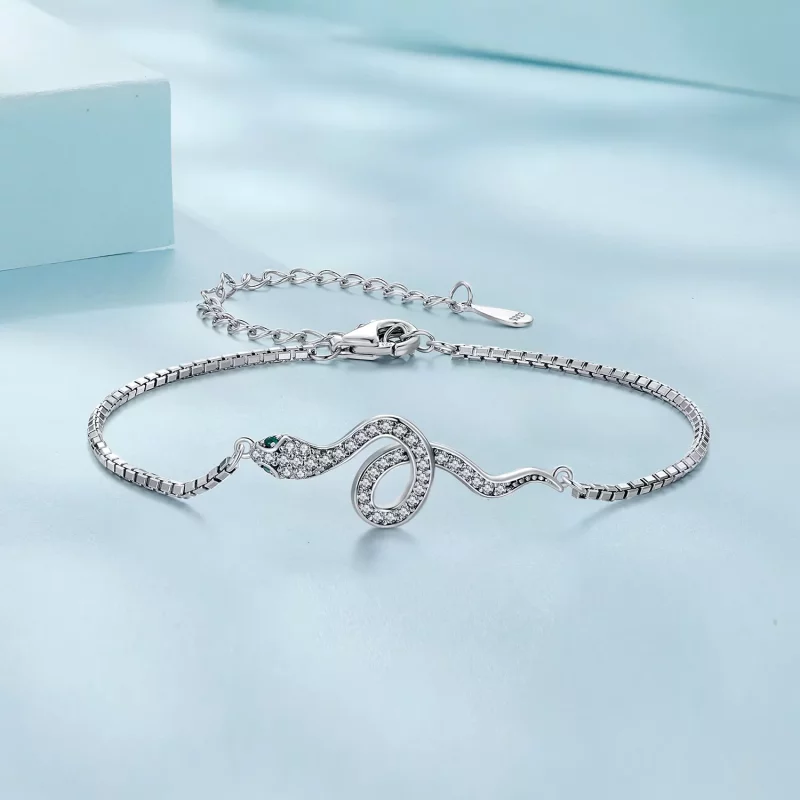 (imagen para) Pulsera estilo Pandora con cadena de serpiente - SCB261 - Ver 3
