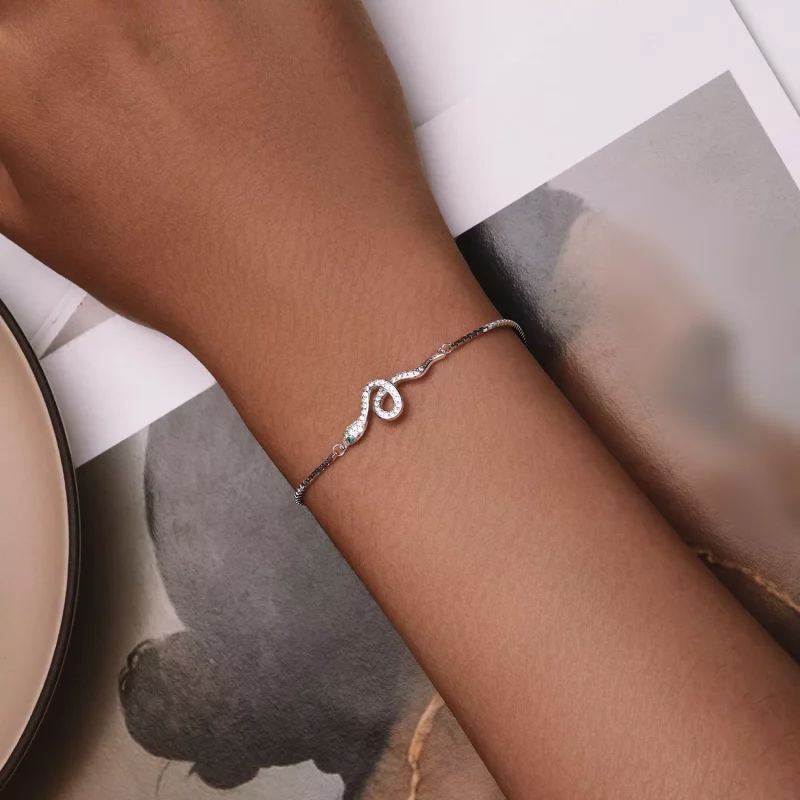 (imagen para) Pulsera estilo Pandora con cadena de serpiente - SCB261 - Ver 4
