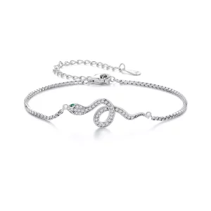 (imagen para) Pulsera estilo Pandora con cadena de serpiente - SCB261