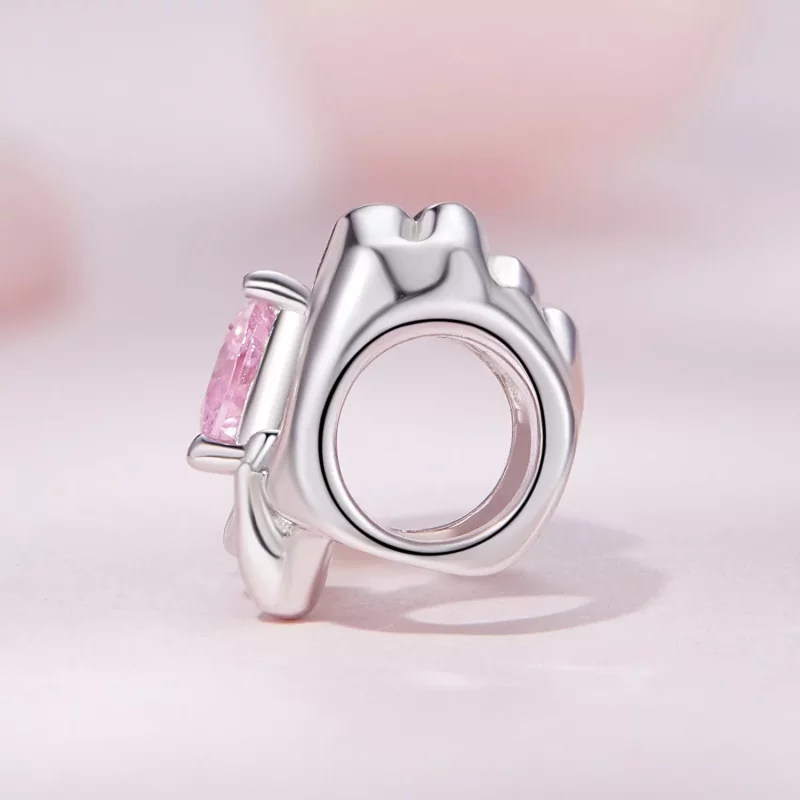 (imagen para) Pulsera estilo Pandora con charm de corazón y gesto - BSC829 - Ver 3
