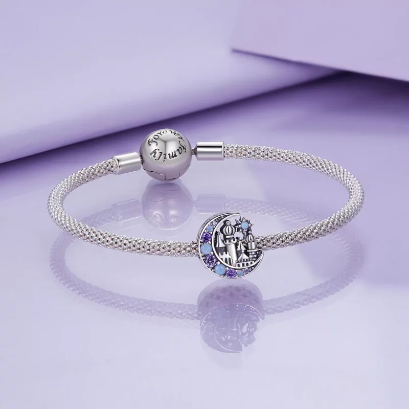 (imagen para) Pulsera estilo Pandora con encanto de Castillo de la Luz de la Luna - BSC892 - Ver 5
