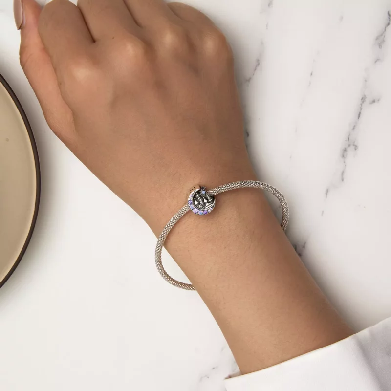 (imagen para) Pulsera estilo Pandora con encanto de Castillo de la Luz de la Luna - BSC892 - Ver 6