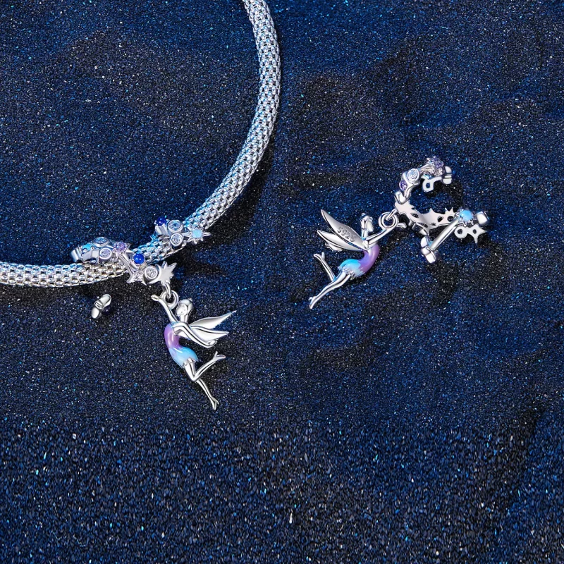 (imagen para) Pulsera estilo Pandora con encanto de Elfos del Día y la Noche - SCC2552 - Ver 4