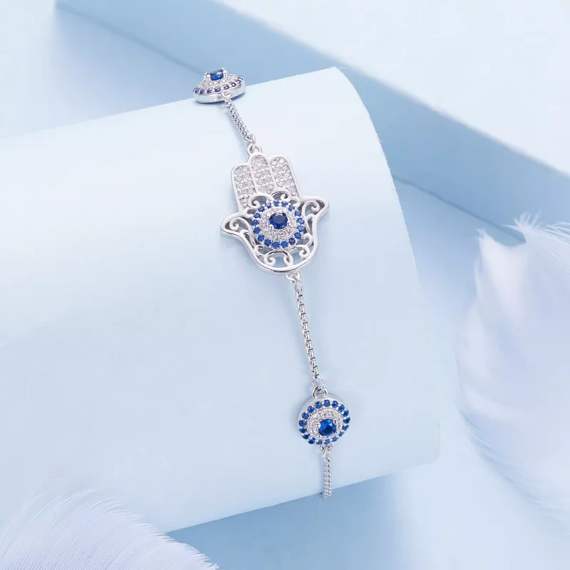 (imagen para) Pulsera estilo Pandora con Mano de Fátima - BSB140 - Ver 3
