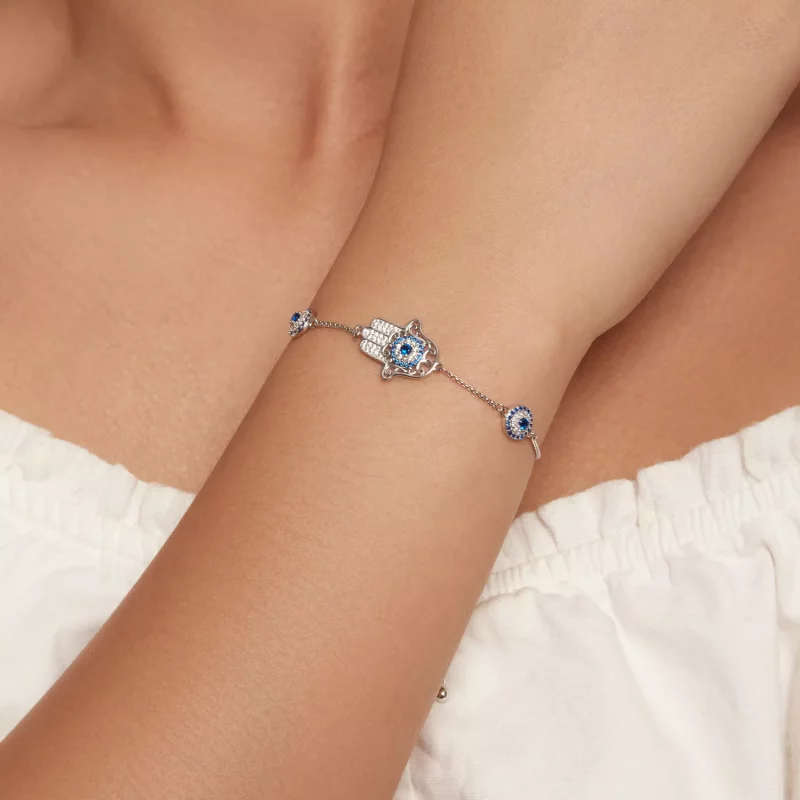 (imagen para) Pulsera estilo Pandora con Mano de Fátima - BSB140 - Ver 4