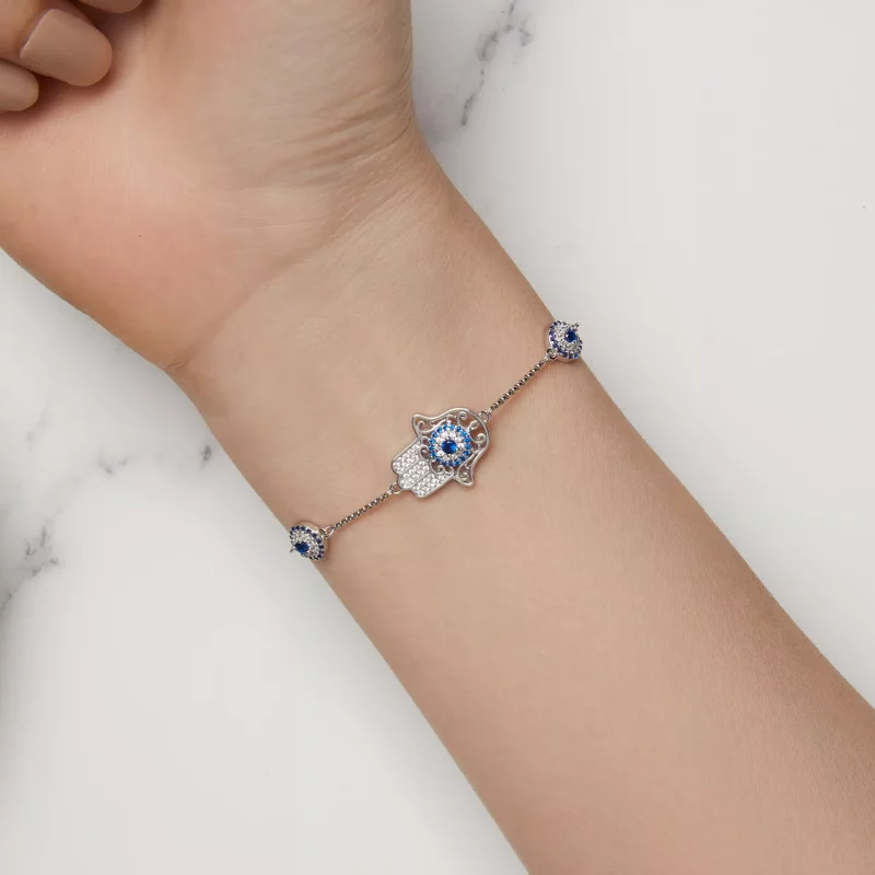 (imagen para) Pulsera estilo Pandora con Mano de Fátima - BSB140 - Ver 6