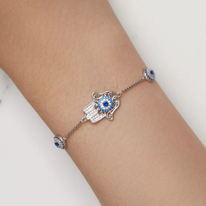 (imagen para) Pulsera estilo Pandora con Mano de Fátima - BSB140 - Ver 7