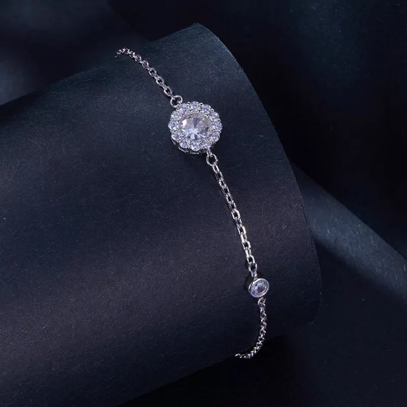 (imagen para) Pulsera Simple de Estilo Pandora con un quilate (Un Certificado) - MSB007 - Ver 2