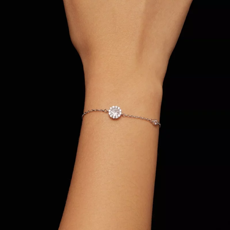 (imagen para) Pulsera Simple de Estilo Pandora con un quilate (Un Certificado) - MSB007 - Ver 5