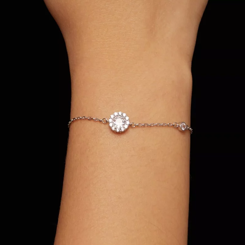 (imagen para) Pulsera Simple de Estilo Pandora con un quilate (Un Certificado) - MSB007 - Ver 6