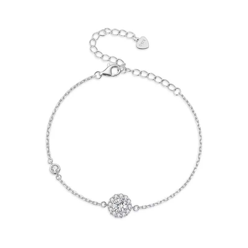 (imagen para) Pulsera Simple de Estilo Pandora con un quilate (Un Certificado) - MSB007